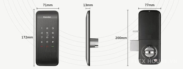 Khoá cửa kính vân tay kết nối Bluetooth Kaadas R6 23