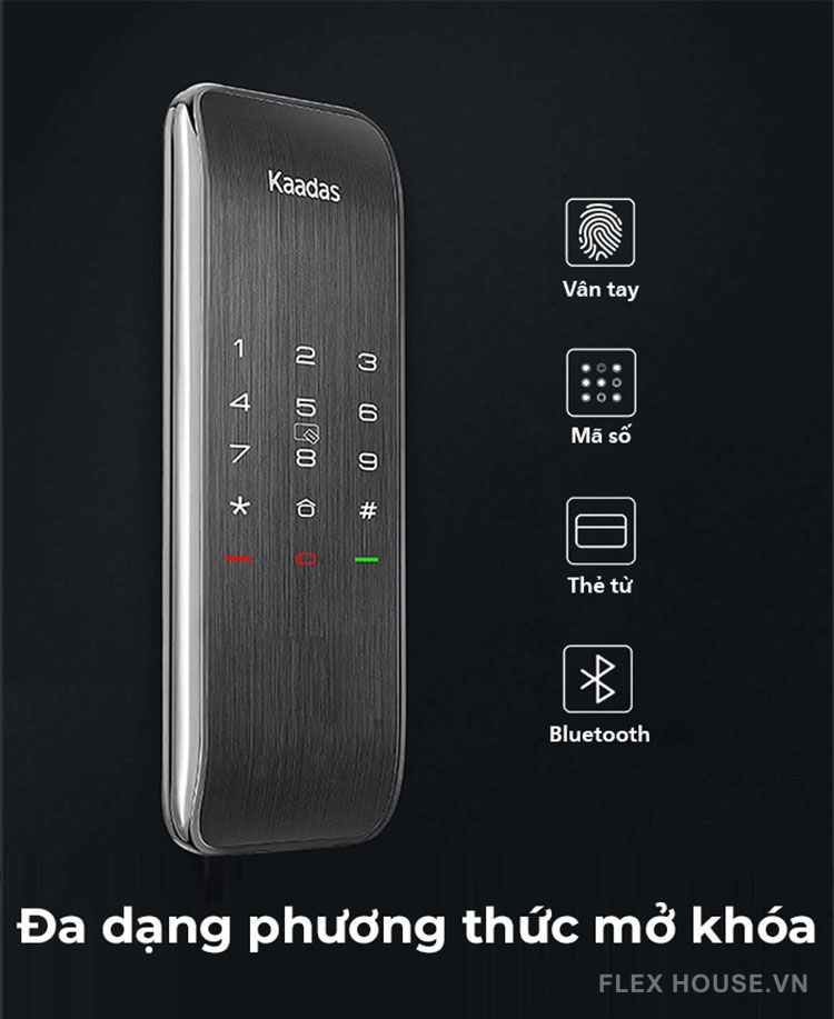 Khoá cửa kính vân tay kết nối Bluetooth Kaadas R6 17