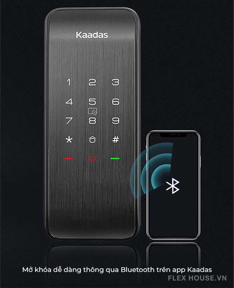 Khoá cửa kính vân tay kết nối Bluetooth Kaadas R6 22