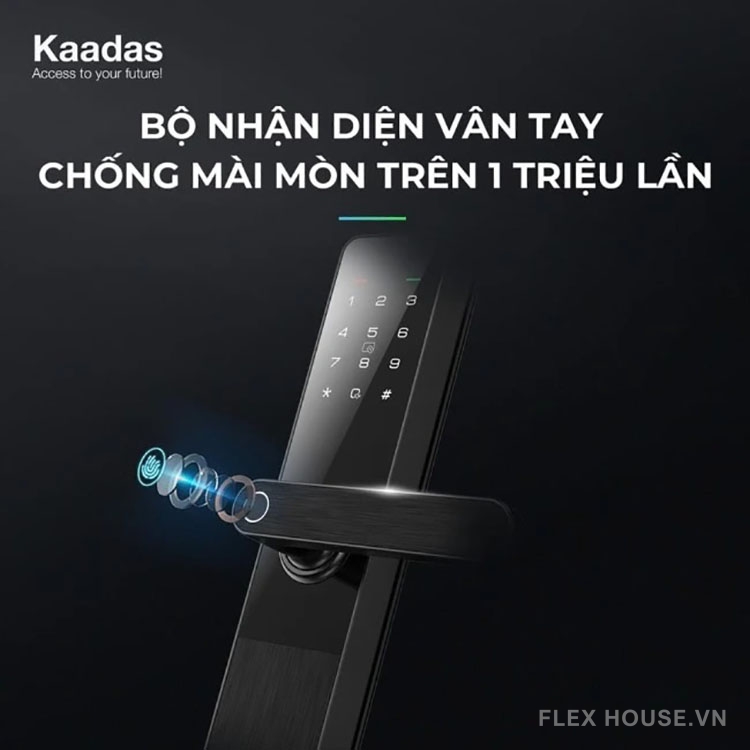 Khóa cửa tay gạt sử dụng vân tay Kaadas M5 72