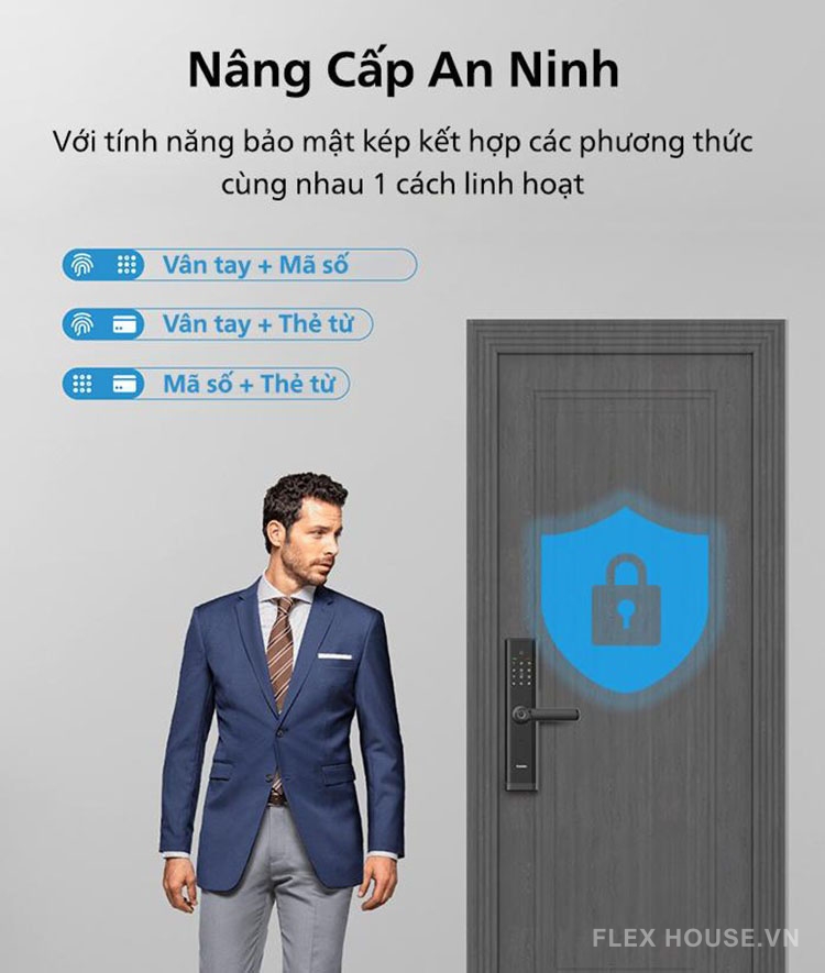 Khóa cửa tay gạt sử dụng vân tay Kaadas M5 74