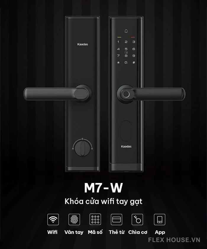 Khóa cửa thông minh Wifi kết nối app Kaadas M7-W 1 Khóa cửa thông minh Wifi kết nối app Kaadas M7-W 4