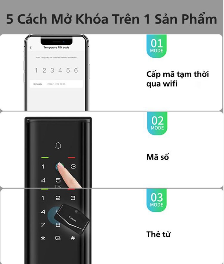 Khóa cửa thông minh Wifi kết nối app Kaadas M7-W 17 Khóa cửa thông minh Wifi kết nối app Kaadas M7-W 20