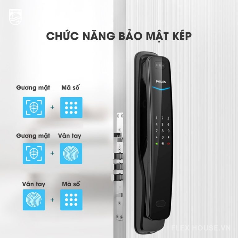 Khóa cửa thông minh nhận diện khuôn mặt 3D Philips DDL702 276