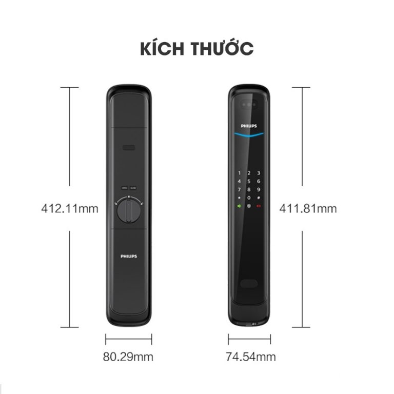 Khóa cửa thông minh nhận diện khuôn mặt 3D Philips DDL702 288