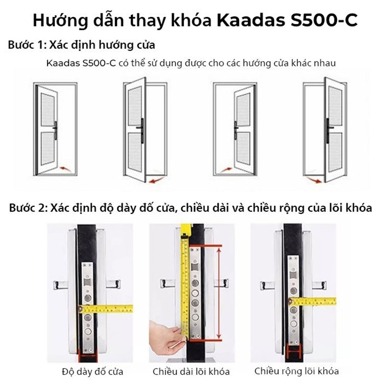 Khóa cửa thông minh tay gạt kết nối Bluetooth Kaadas S500-C 20