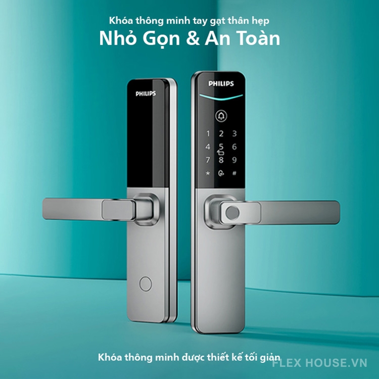 Khóa cửa vân tay kết nối Bluetooth Philips DDL615-5HBS 5