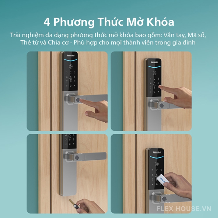 Khóa cửa vân tay kết nối Bluetooth Philips DDL615-5HBS 7