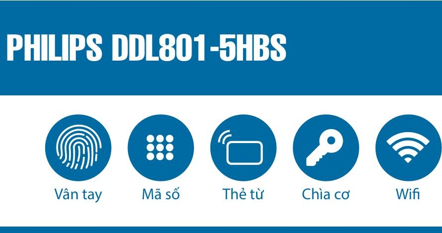 Khóa cửa vân tay kết nối Wi-Fi Philips DDL801-5HBS 7