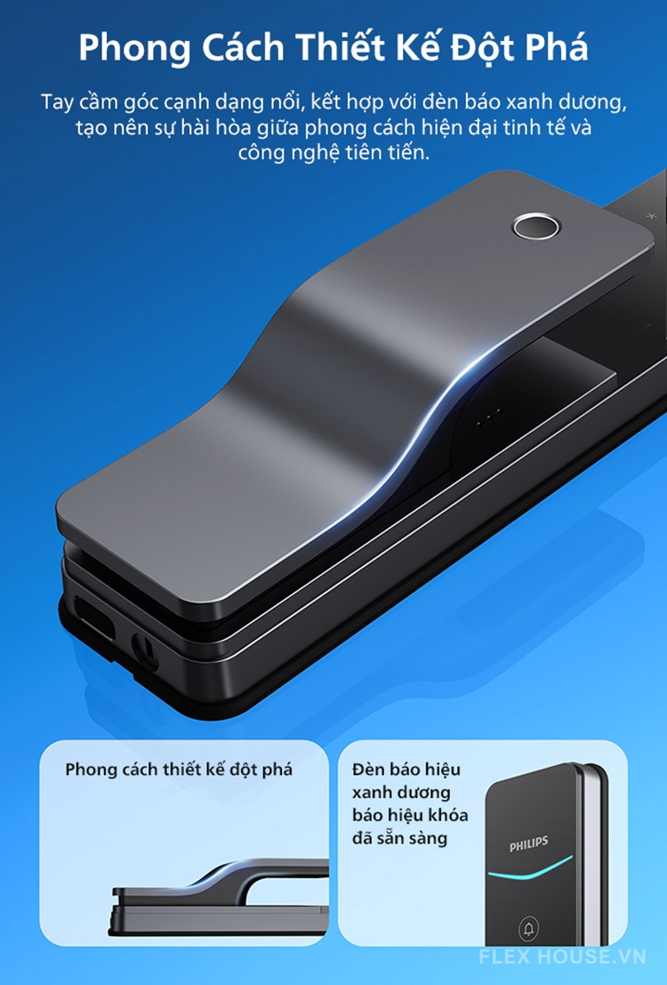 Khóa cửa vân tay kết nối Wi-Fi Philips DDL801-5HBS 15
