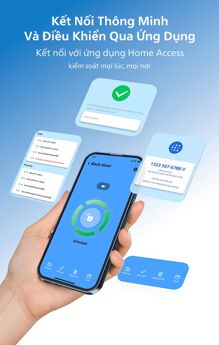 Khóa cửa vân tay kết nối Wi-Fi Philips DDL801-5HBS 12