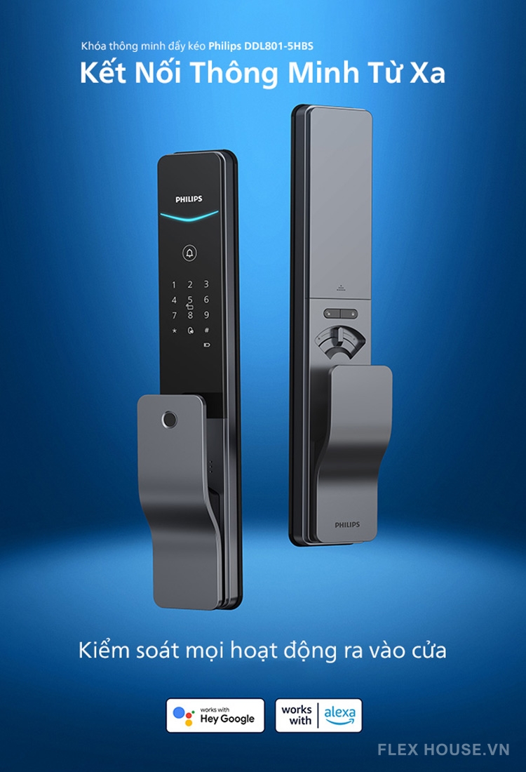 Khóa cửa vân tay kết nối Wi-Fi Philips DDL801-5HBS 8