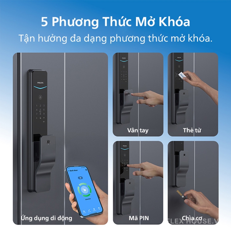 Khóa cửa vân tay kết nối Wi-Fi Philips DDL801-5HBS 9