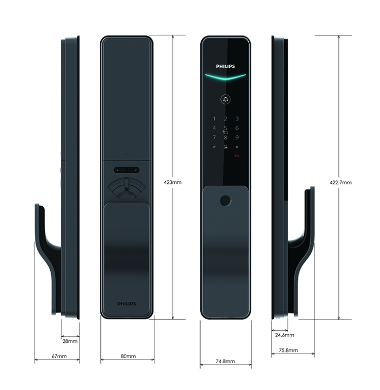 Khóa cửa vân tay kết nối Wi-Fi Philips DDL801-5HBS 18