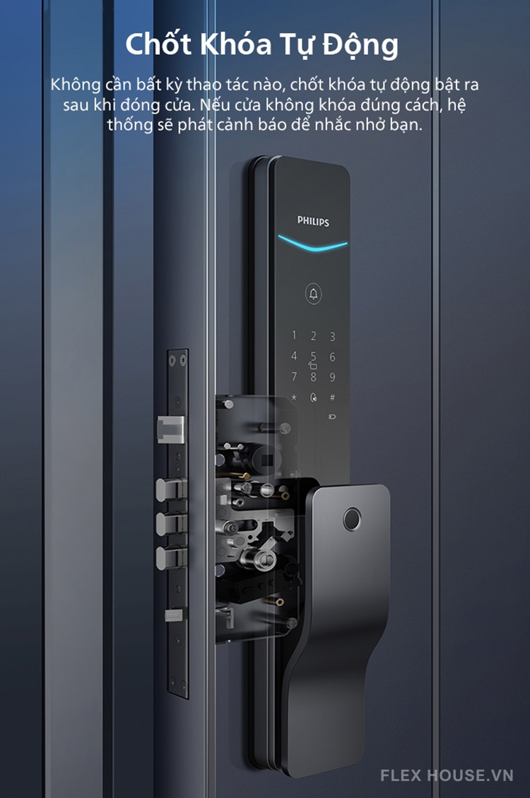 Khóa cửa vân tay kết nối Wi-Fi Philips DDL801-5HBS 17