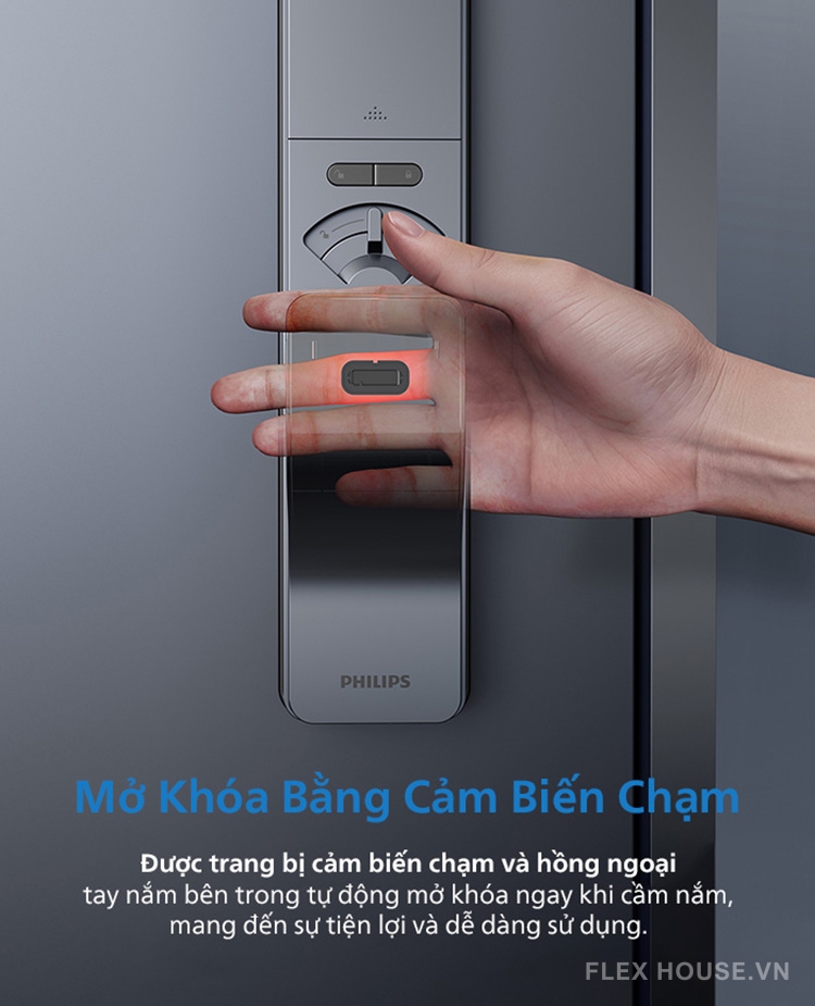 Khóa cửa vân tay kết nối Wi-Fi Philips DDL801-5HBS 10