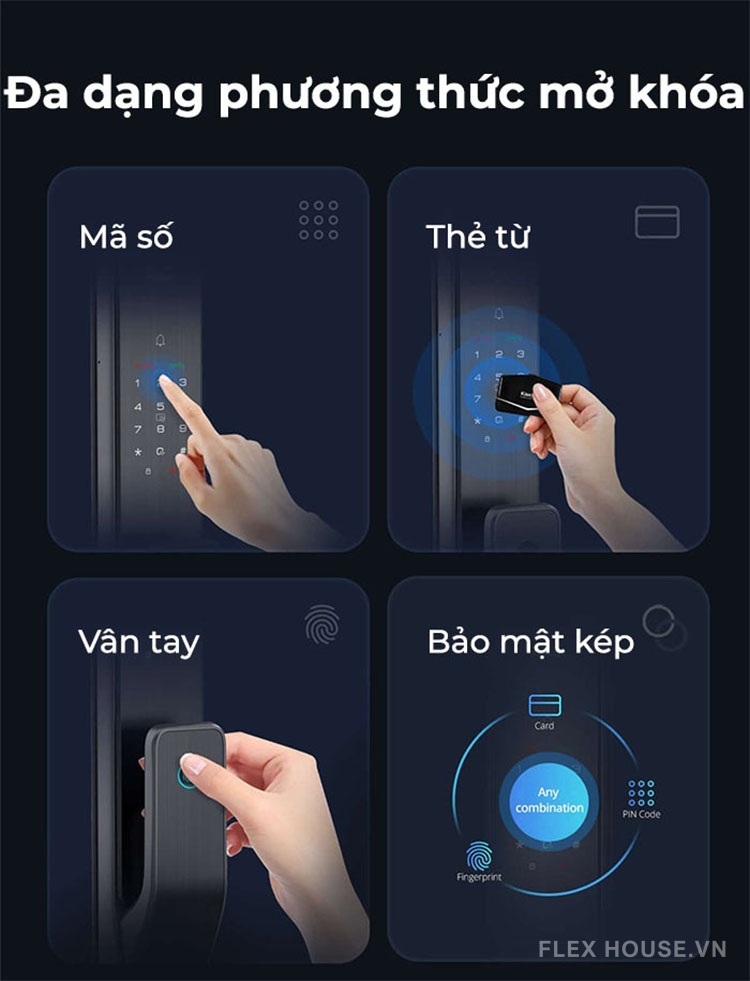 Khóa điện tử kéo đẩy có chuông cửa Kaadas Q3 7