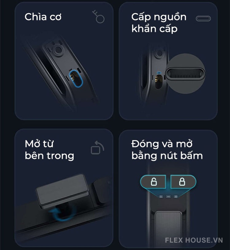 Khóa điện tử kéo đẩy có chuông cửa Kaadas Q3 9