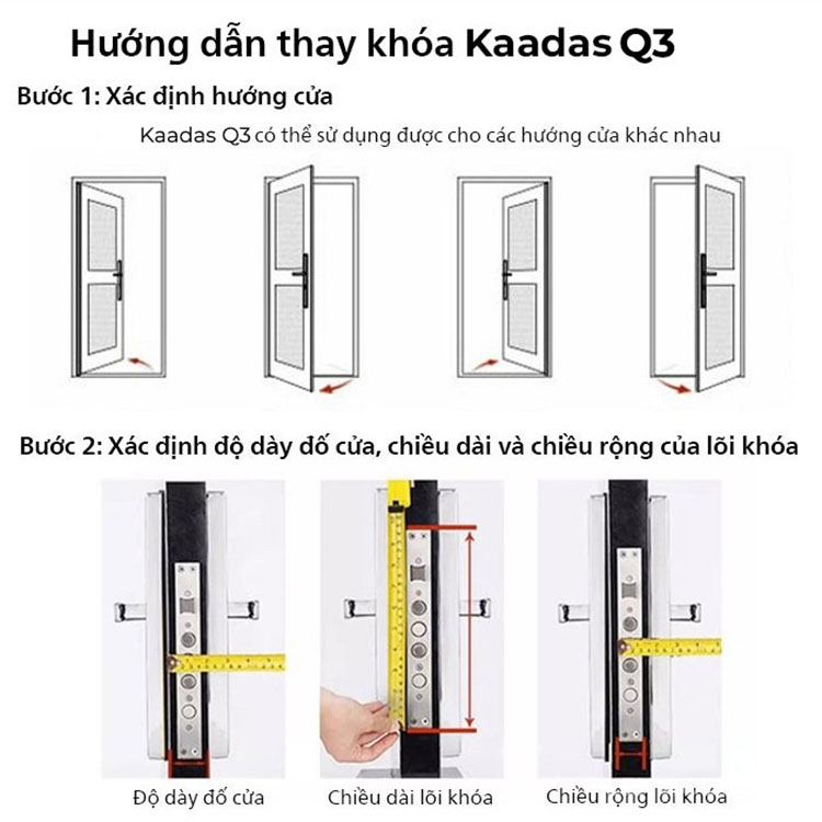 Khóa điện tử kéo đẩy có chuông cửa Kaadas Q3 18