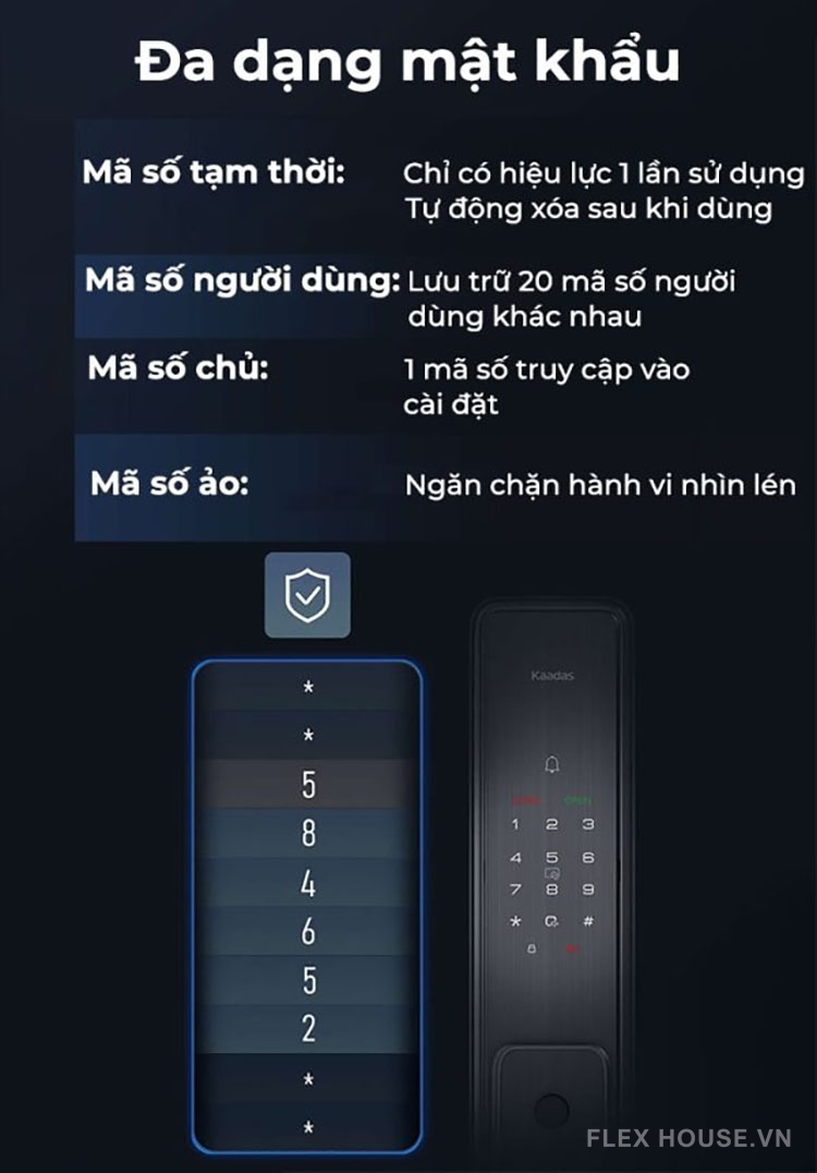 Khóa điện tử kéo đẩy có chuông cửa Kaadas Q3 8