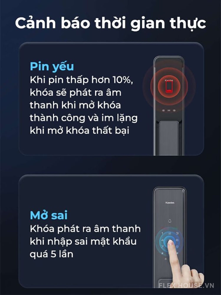 Khóa điện tử kéo đẩy có chuông cửa Kaadas Q3 10