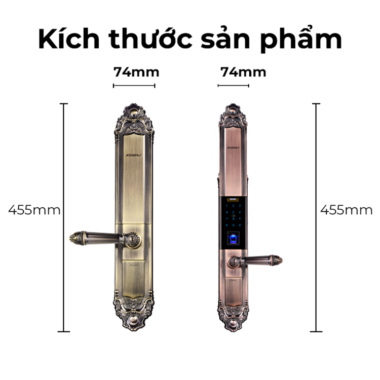 Khóa điện tử tay gạt phong cách cổ điển Kaadas 6002 32