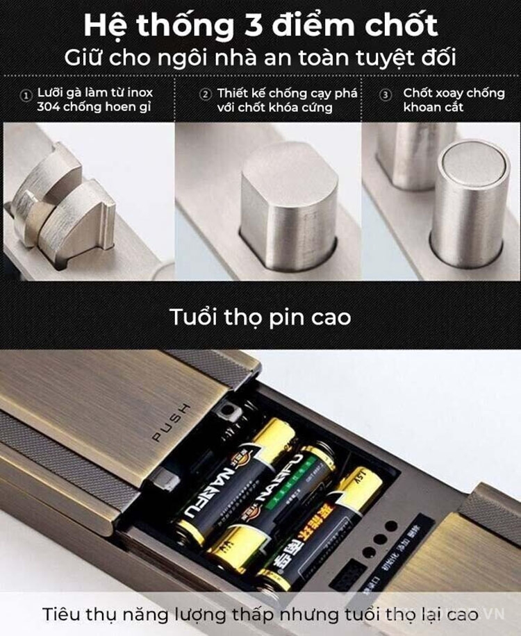 Khóa cửa điện tử cổ điển điều khiển từ xa Kaadas 6001 21