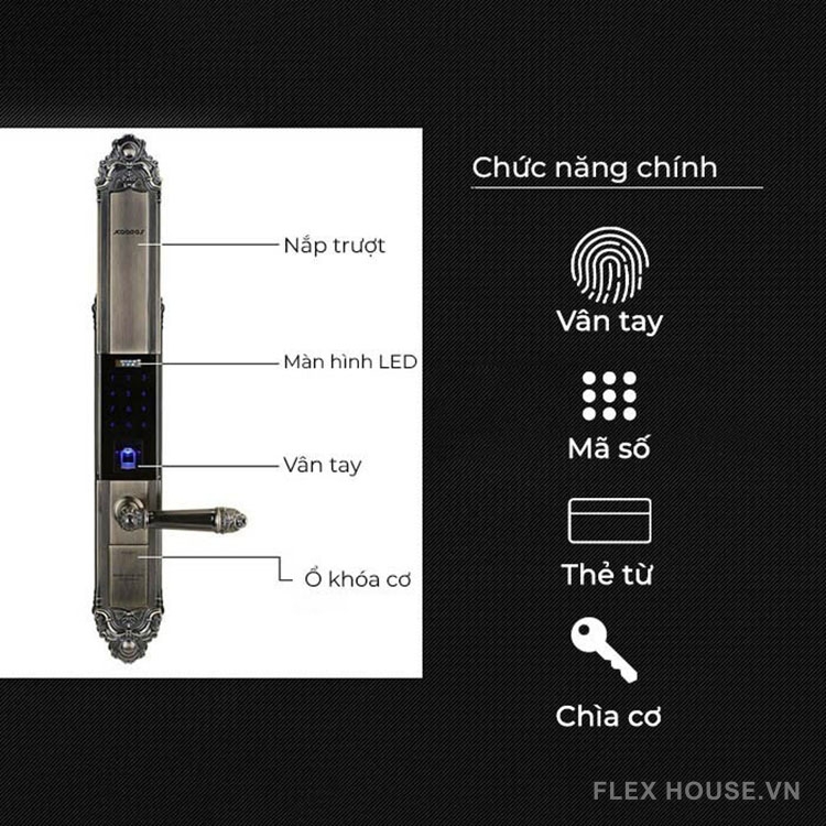 Khóa điện tử tay gạt phong cách cổ điển Kaadas 6002 28