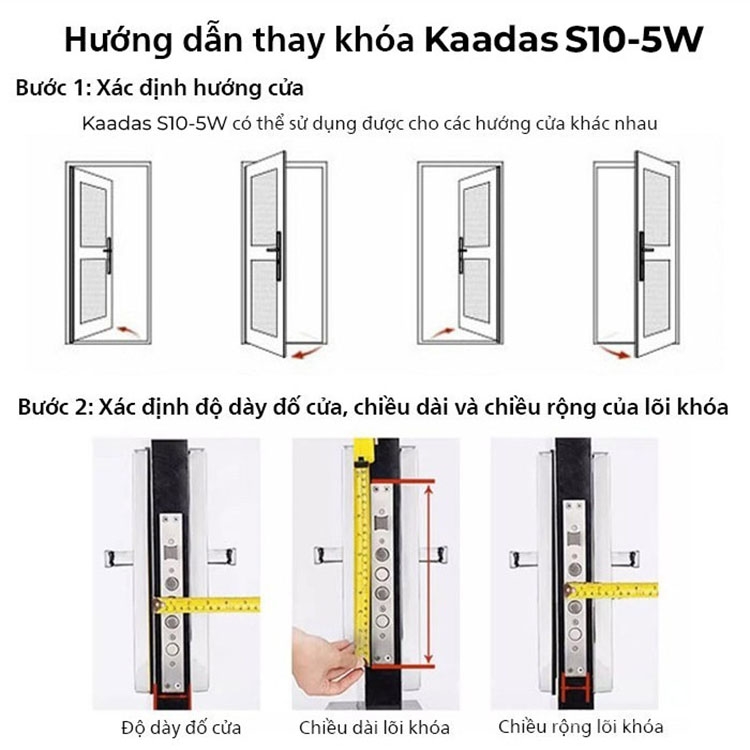 Khóa thông minh cho cửa nhôm Kaadas S10-5W 17