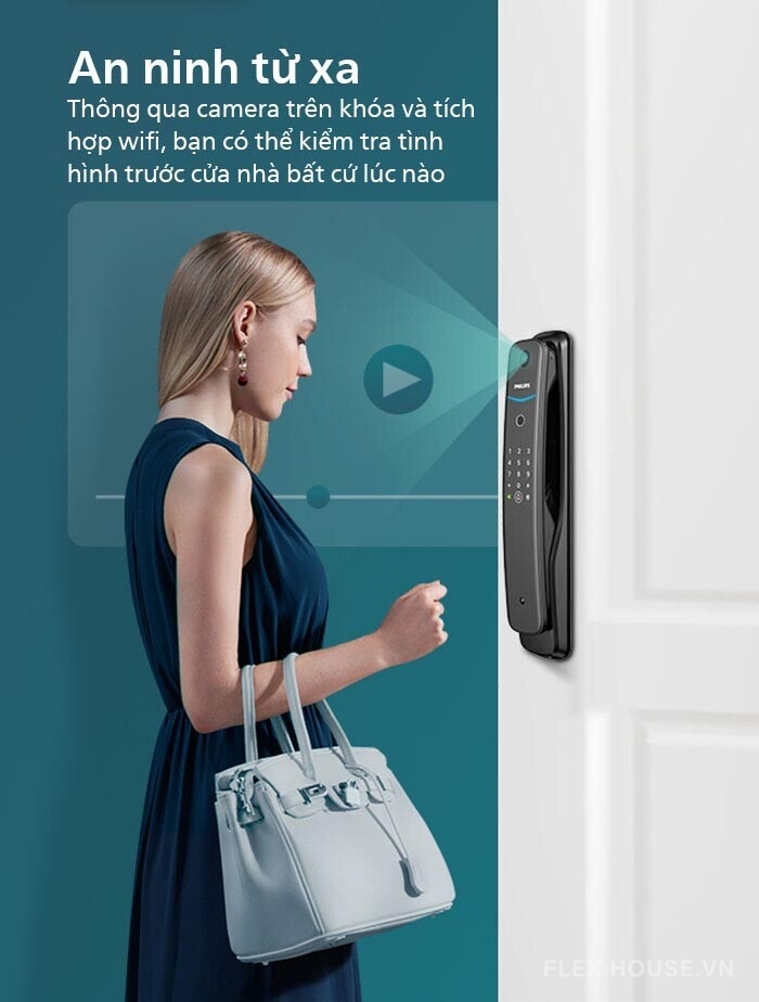 Khóa thông minh chuông hình kết nối Wifi Philips DDL702-1HWS 10