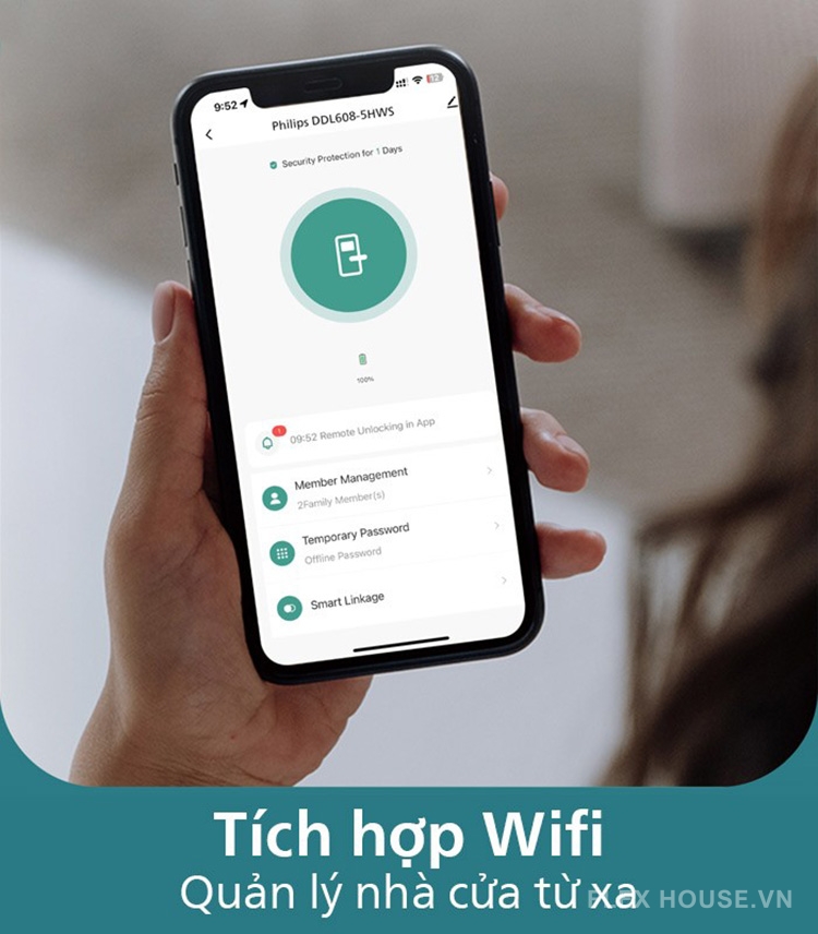 Khóa thông minh kết nối Wifi Philips DDL608-5HWS 10