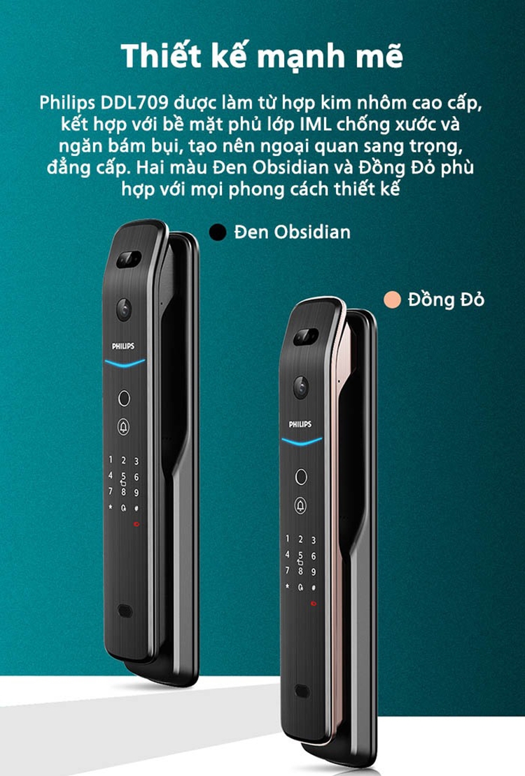 Khóa thông minh nhận diện khuôn mặt Philips DDL709-7HWS 9