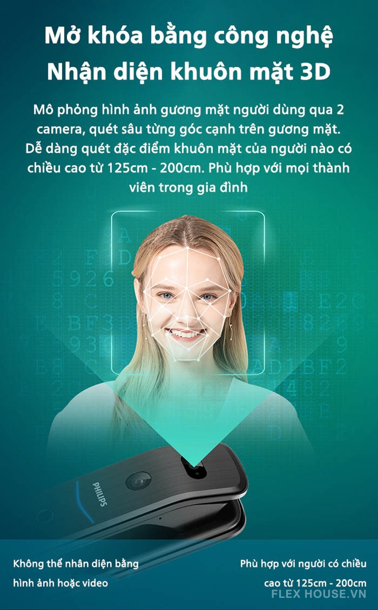 Khóa thông minh nhận diện khuôn mặt Philips DDL709-7HWS 10