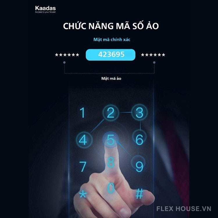 Khoá vân tay cửa kính kết nối Bluetooth Kaadas R8-5GL 16