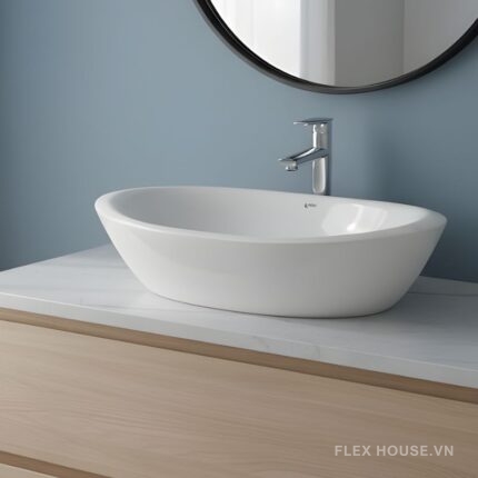 Lavabo dáng oval đặt bàn Inax AL-465V (2)