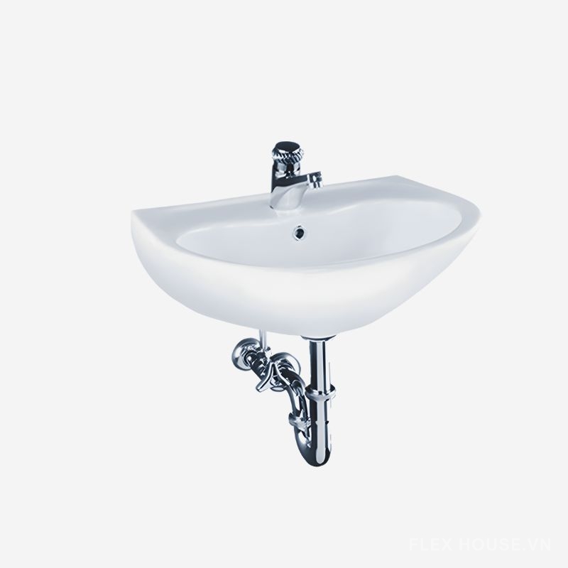 Lavabo rửa mặt treo tường men sứ TOTO LT240CS 1  Lavabo rửa mặt treo tường men sứ TOTO LT240CS