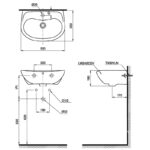 Lavabo rửa mặt treo tường men sứ TOTO LT240CS