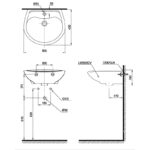 Chậu rửa mặt treo tường men sứ TOTO LT300C