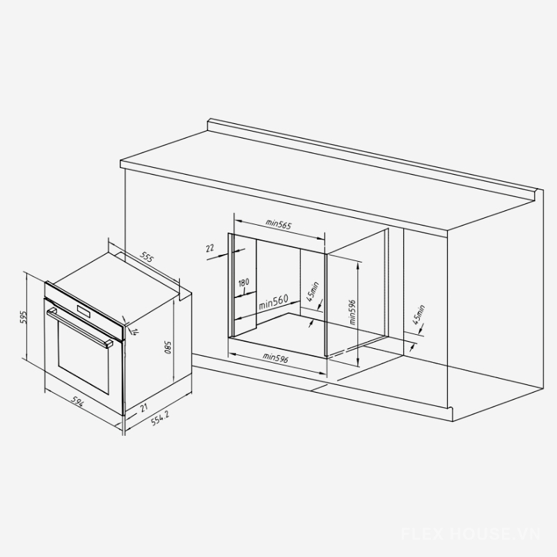 Lò nướng âm tủ Hafele HC-O811B 495.10.035 2 Lò nướng âm tủ Hafele HC-O811B 495.10.035