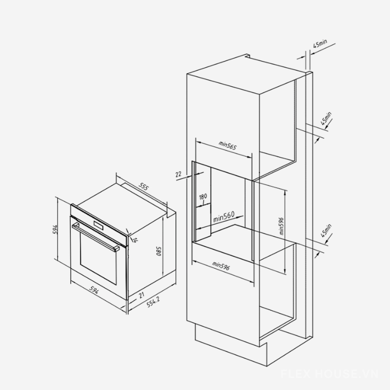Lò nướng âm tủ Hafele HC-O811B 495.10.035 3 Lò nướng âm tủ Hafele HC-O811B 495.10.035