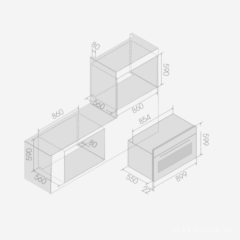 Lò nướng kết hợp vi sóng Elica VIRTUS COMBI 645 TFT