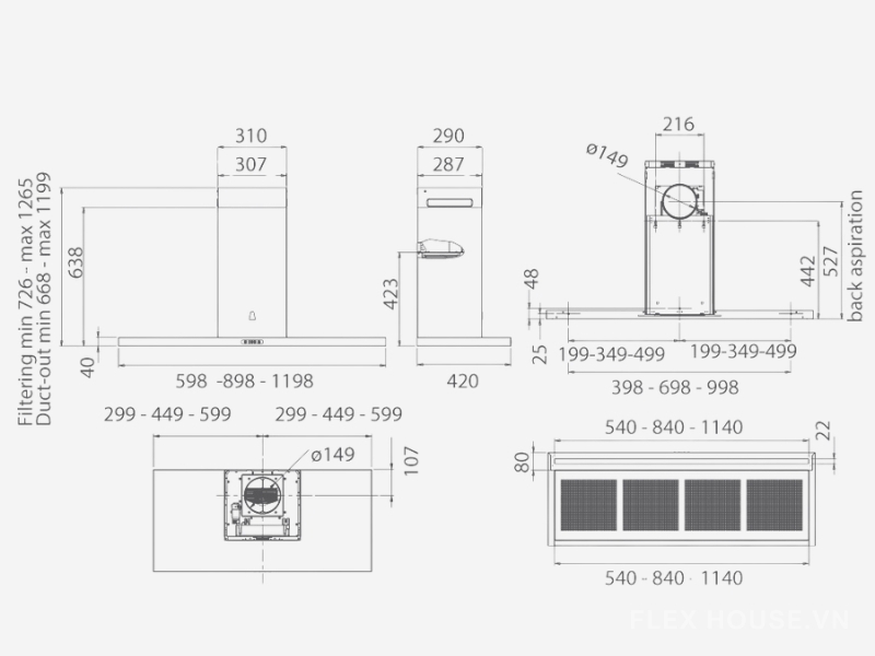 Máy hút mùi áp tường Elica THIN