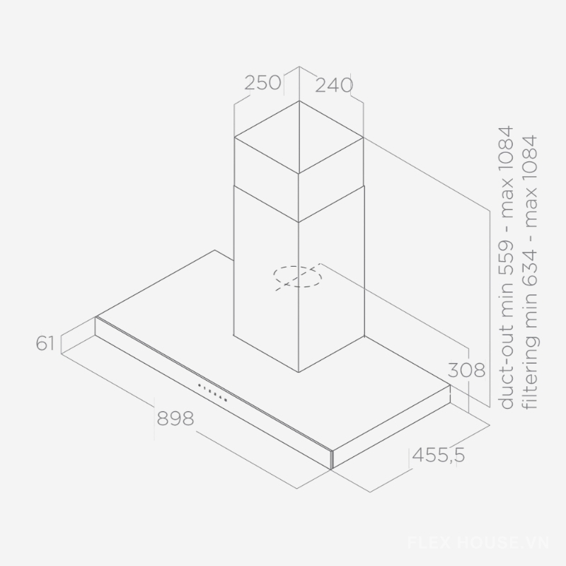Máy hút mùi áp tường cao cấp Elica Joy