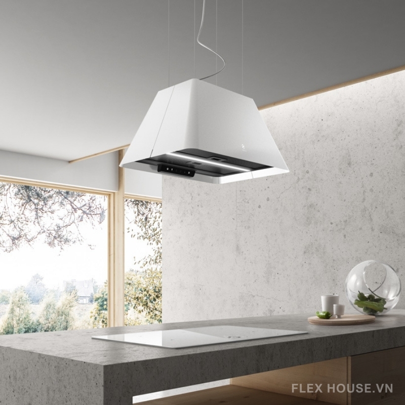 Máy hút mùi đảo đèn treo hiện đại Elica Ikona Light 6 Máy hút mùi đảo đèn treo hiện đại Elica Ikona Light