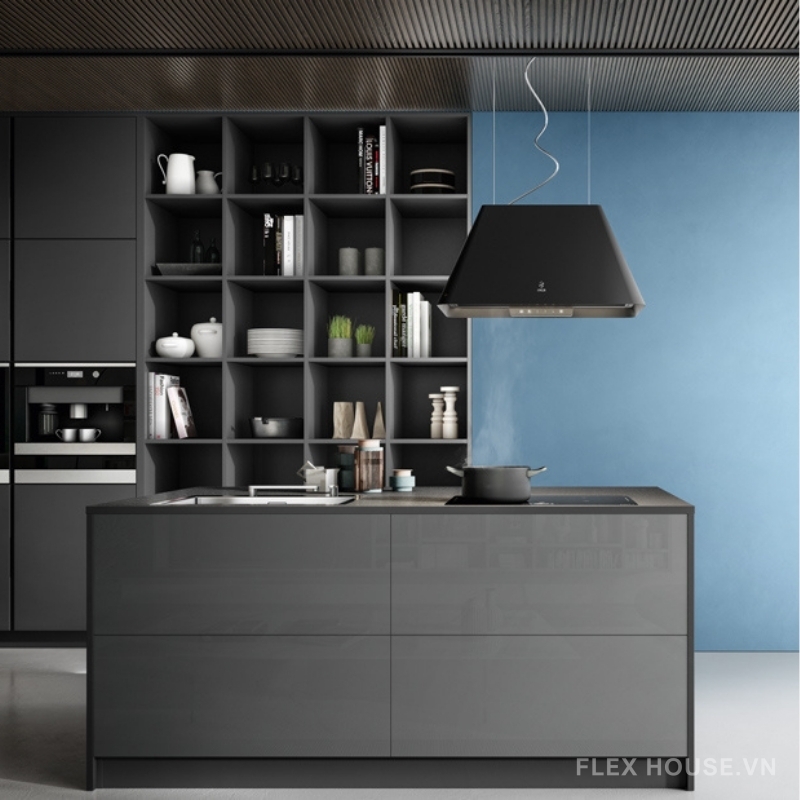 Máy hút mùi đảo đèn treo hiện đại Elica Ikona Light 8 Máy hút mùi đảo đèn treo hiện đại Elica Ikona Light