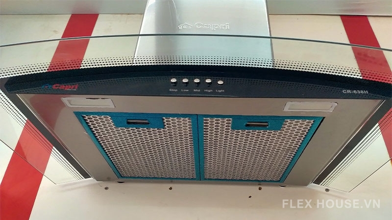 Máy hút mùi kính cong áp tường Capri CR-638H