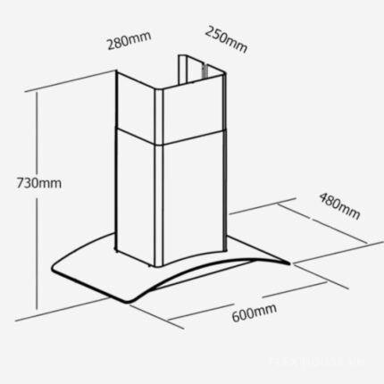 Máy hút mùi kính cong cảm ứng vẫy tay Capri CR-600H