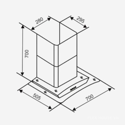 Máy hút mùi kính cong hiện đại Capri CR-608H