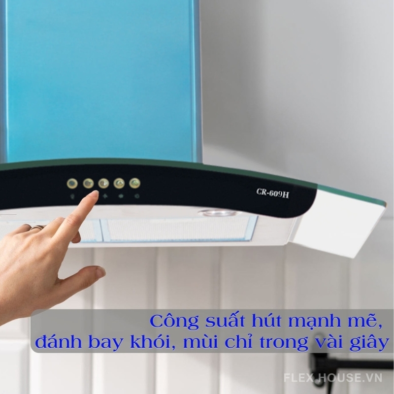 Máy hút mùi kính cong hiện đại Capri CR-609H