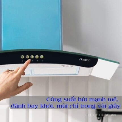 Máy hút và khử mùi kính cong Capri CR-607H